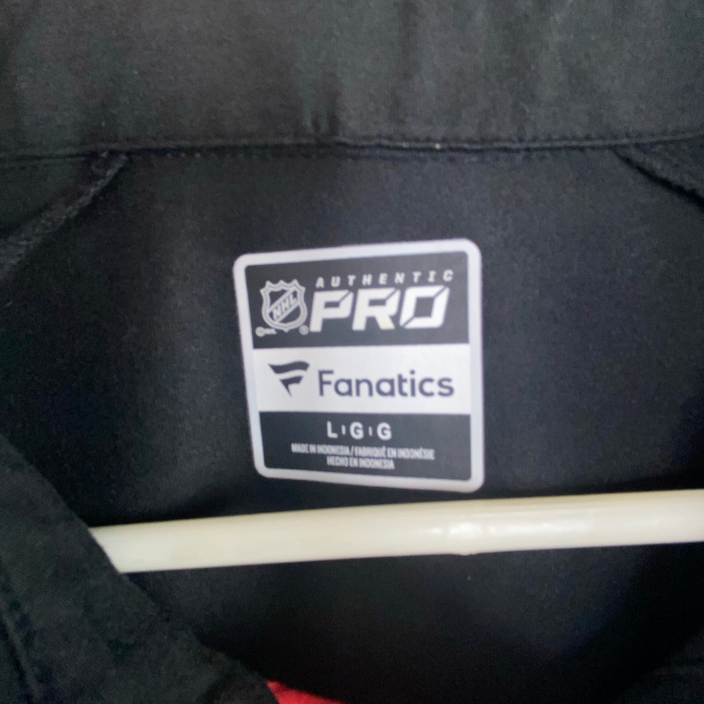 Fanatics Chicago Blackhawks Polo Mens Large Black NHL Authentic Pro Performance - Picture 4 of 10